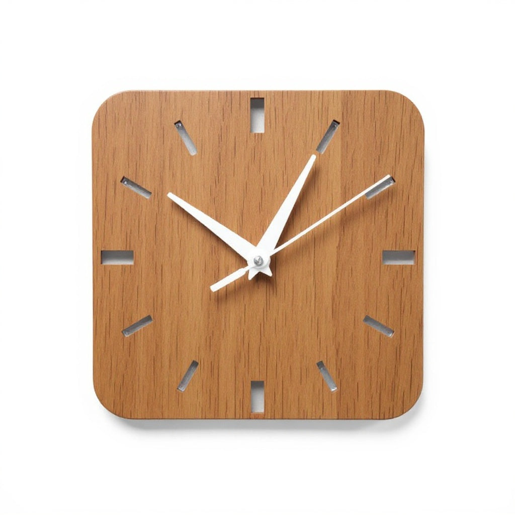 Classic Square Wall Clock - Modern Black Design with Hour Markers