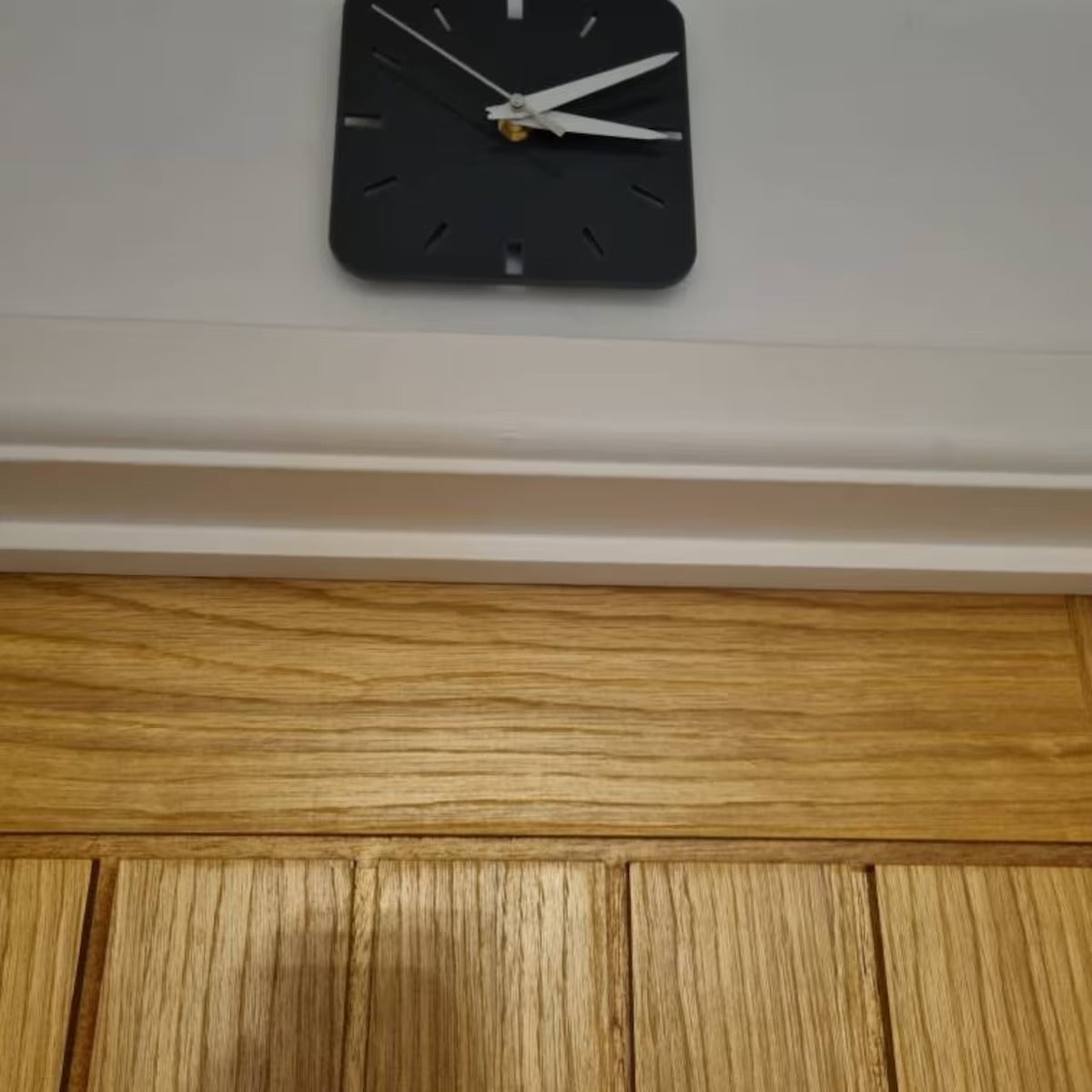 Classic Square Wall Clock - Modern Black Design with Hour Markers