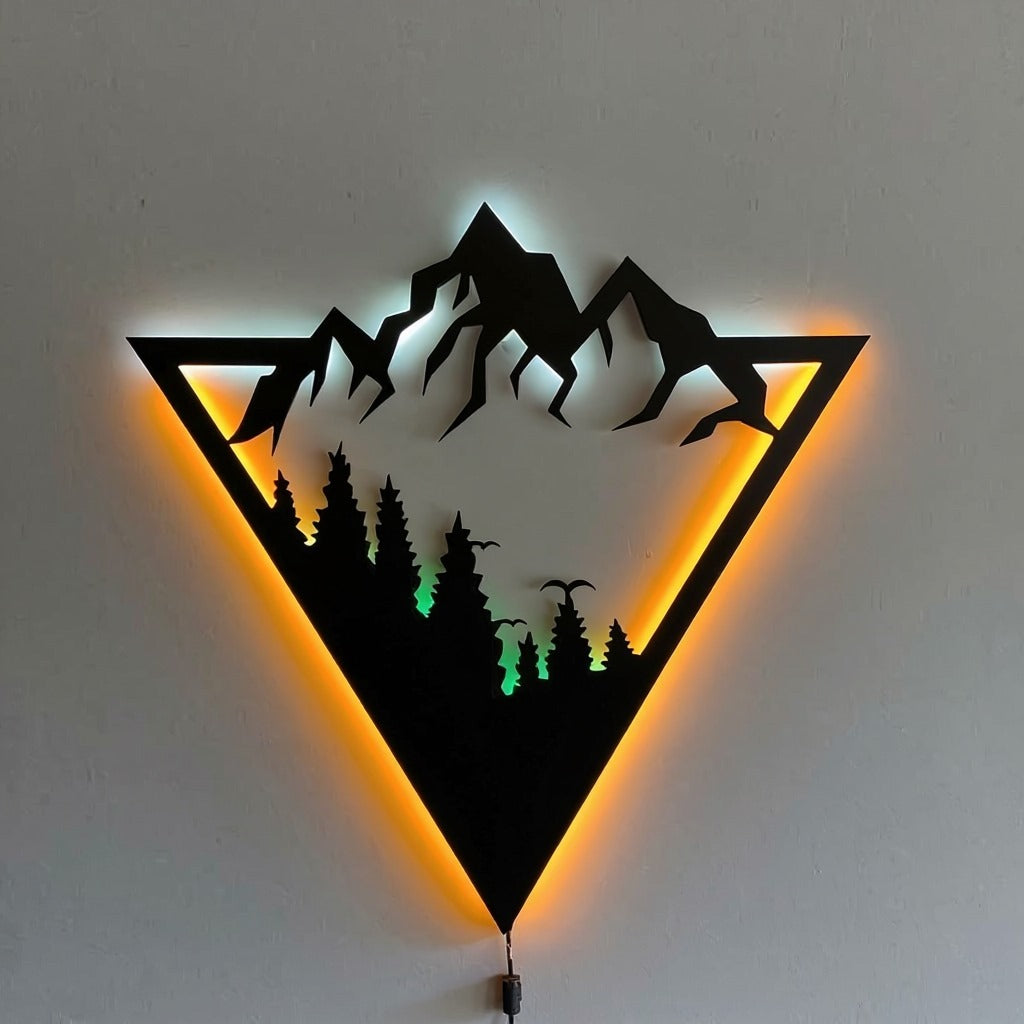 LED Mountain Wall Art – Backlit Nature Decor