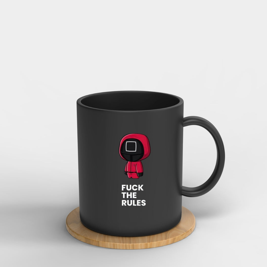 Squid Game Guard Coffee Mug - F*ck The Rules Dark Humor Cup