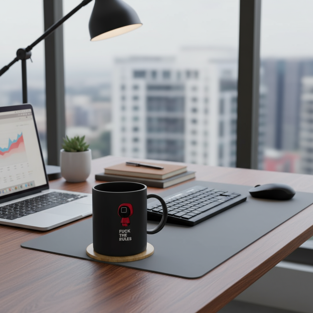 Squid Game Guard Coffee Mug - F*ck The Rules Dark Humor Cup