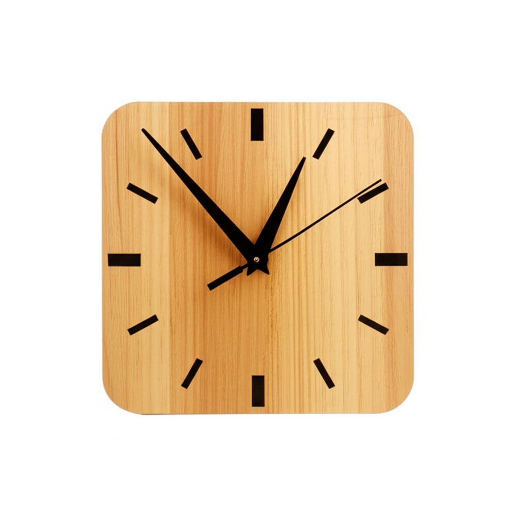 Classic Square Wall Clock - Modern Black Design with Hour Markers