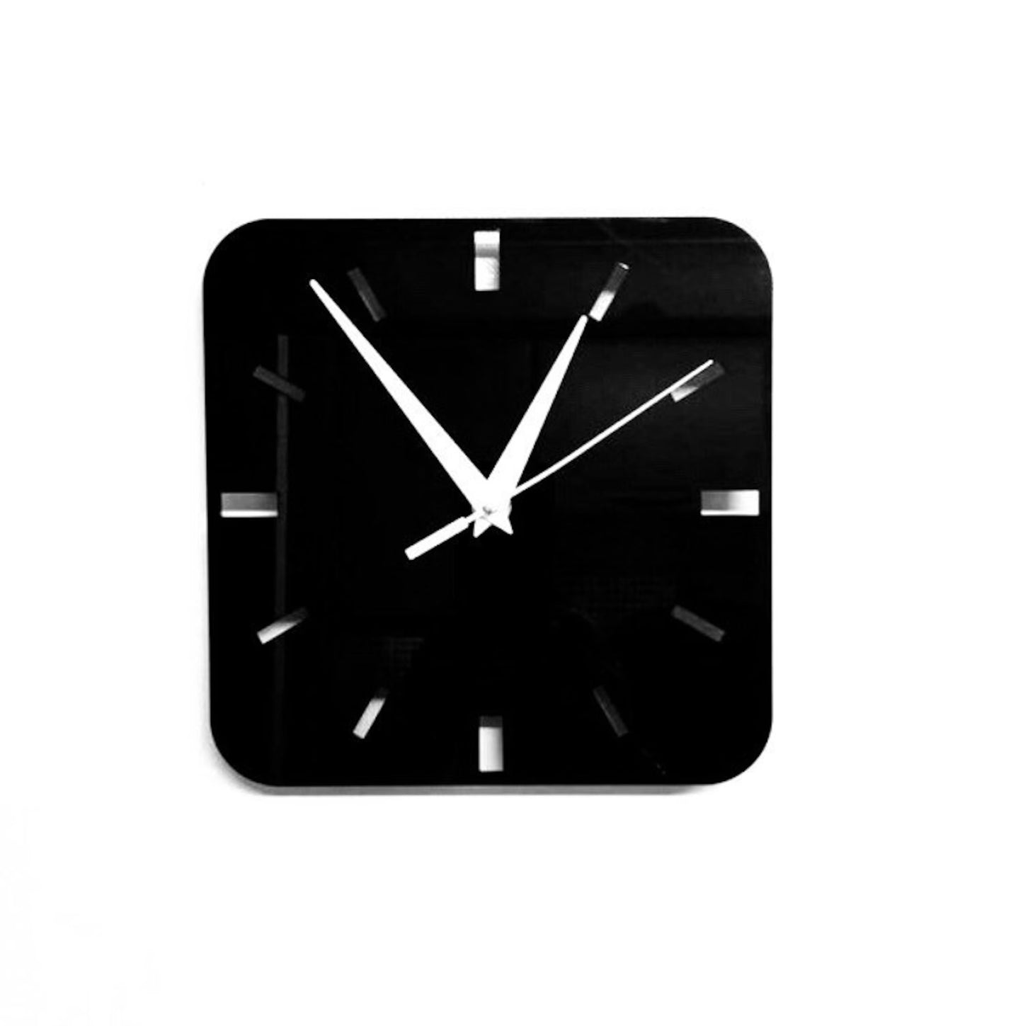 Classic Square Wall Clock - Modern Black Design with Hour Markers