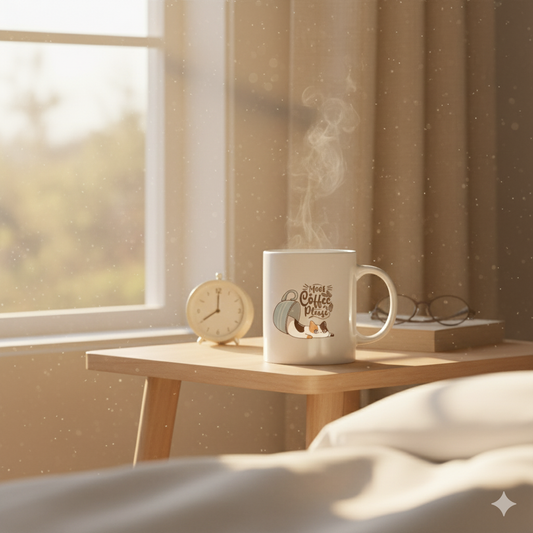 Cat Coffee Lover Mug - More Coffee Please with Cute Kitten