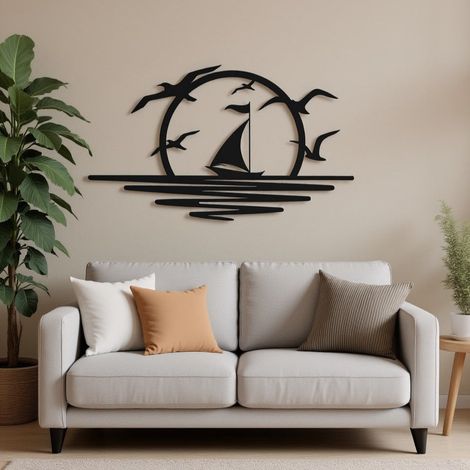 Sunset Sailboat Wall Art – Nautical Decor