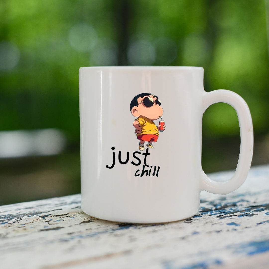 Just Chill Anime Coffee Mug - Cool Cartoon Character Cup