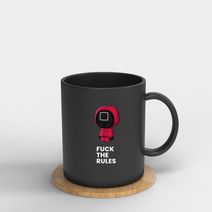 Squid Game Guard Coffee Mug - F*ck The Rules Dark Humor Cup
