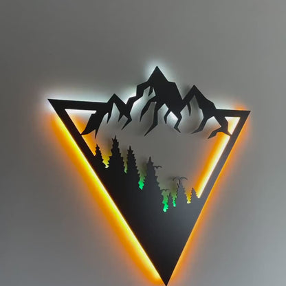 LED Mountain Wall Art – Backlit Nature Decor