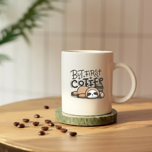 Cute Sloth Mug with Coffee Quote - Perfect for Coffee Lovers