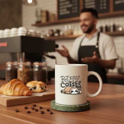 Cute Sloth Mug with Coffee Quote - Perfect for Coffee Lovers