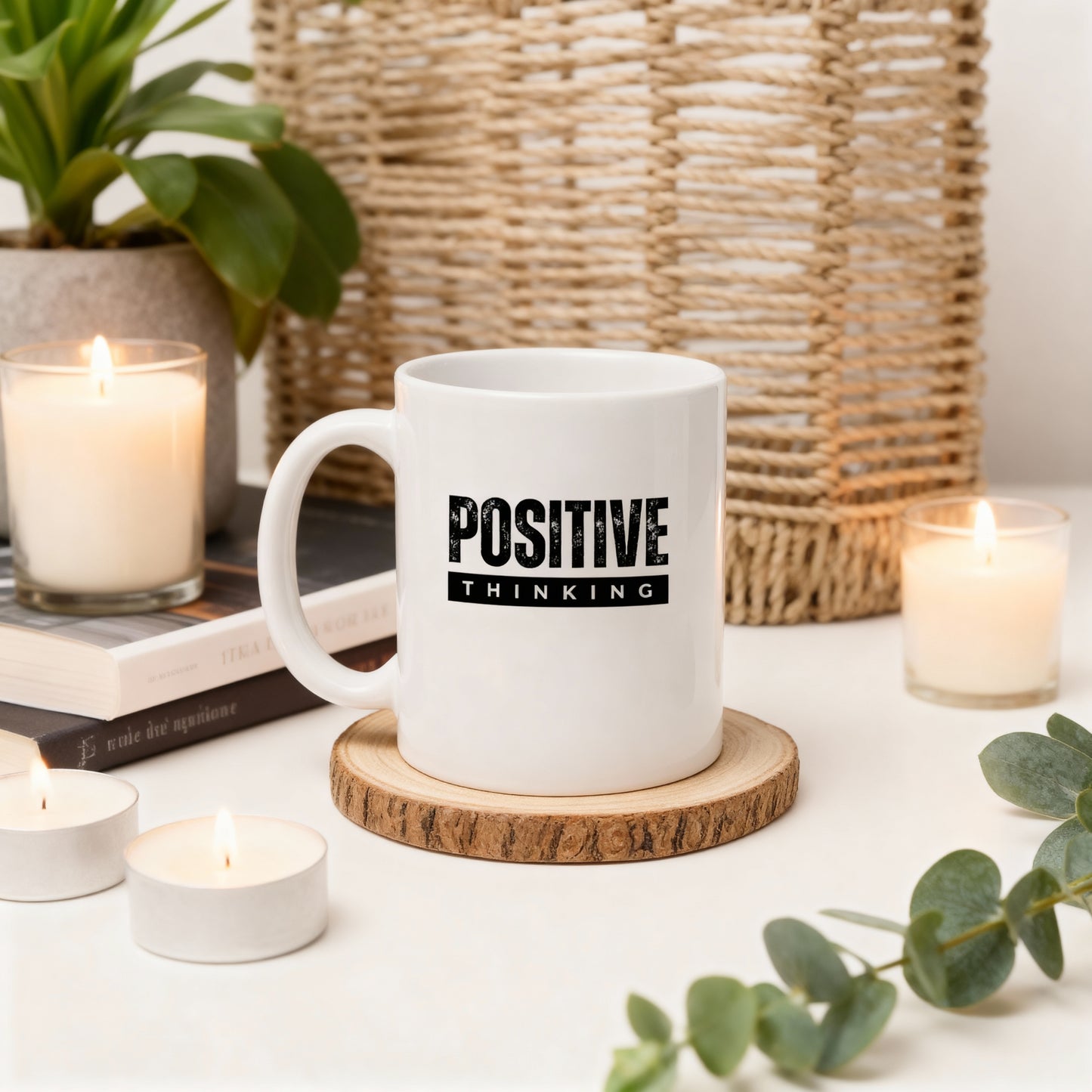Positive Thinking Motivational Mug - Daily Inspiration Coffee Cup