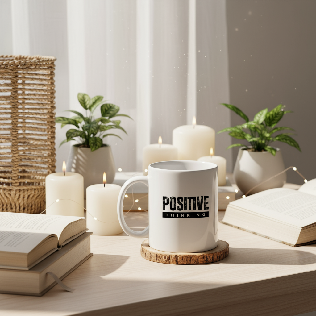 Positive Thinking Motivational Mug - Daily Inspiration Coffee Cup